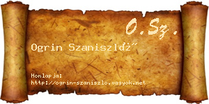 Ogrin Szaniszló névjegykártya